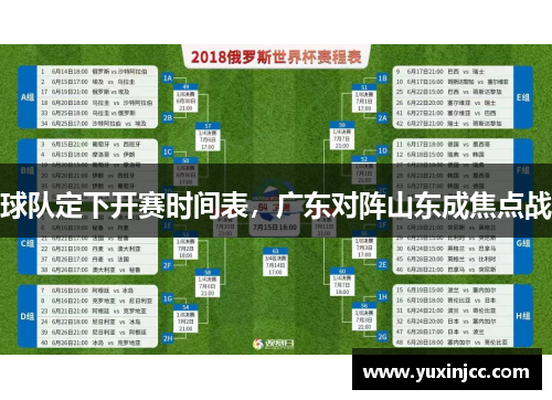 球队定下开赛时间表，广东对阵山东成焦点战